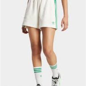 Adidas Women's Athletic Shorts in White and Green